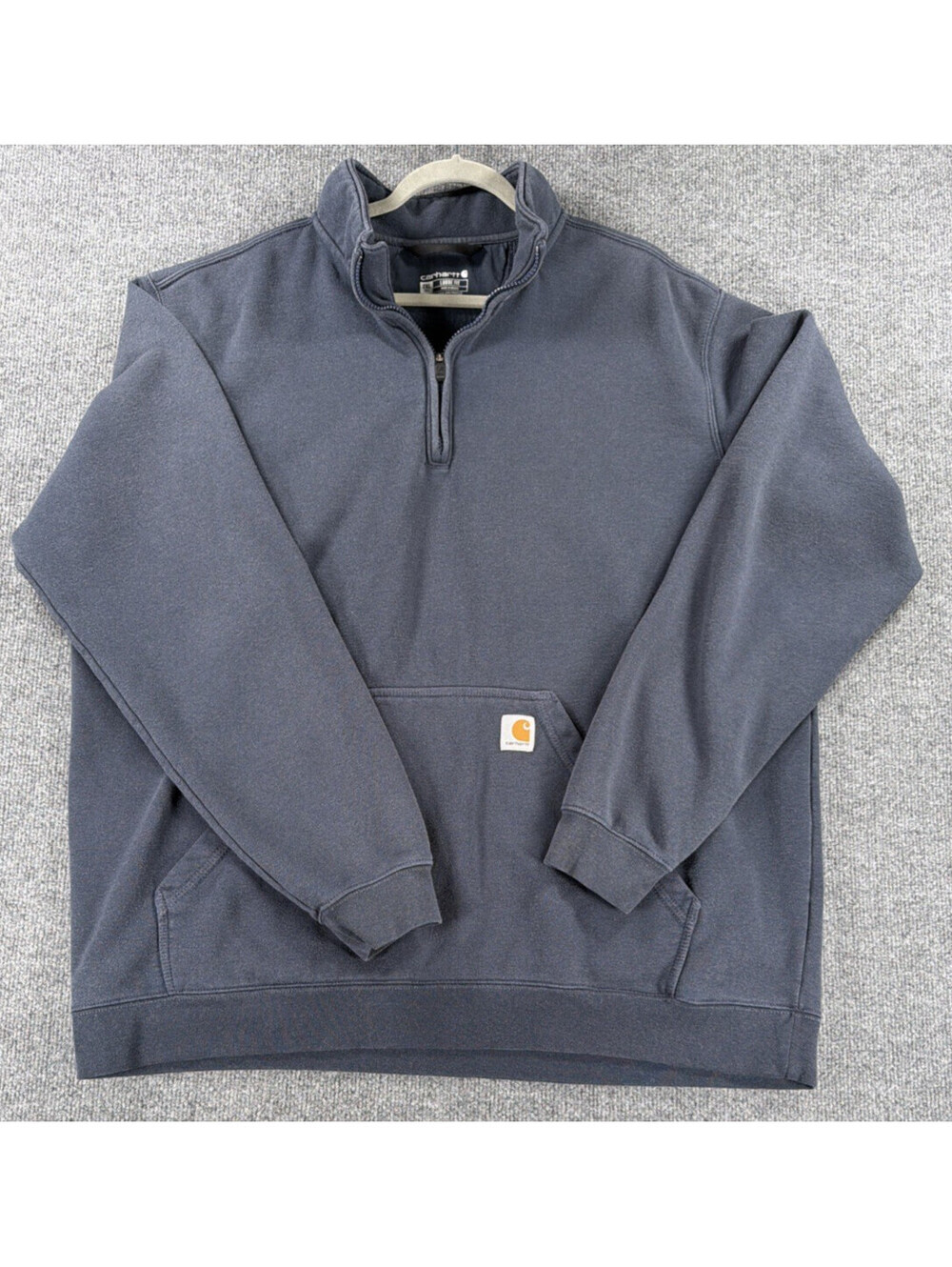 Carhartt  Loose Fit Quarter Zip Sweatshirt-Dark Blue-Men's 2XL Tall